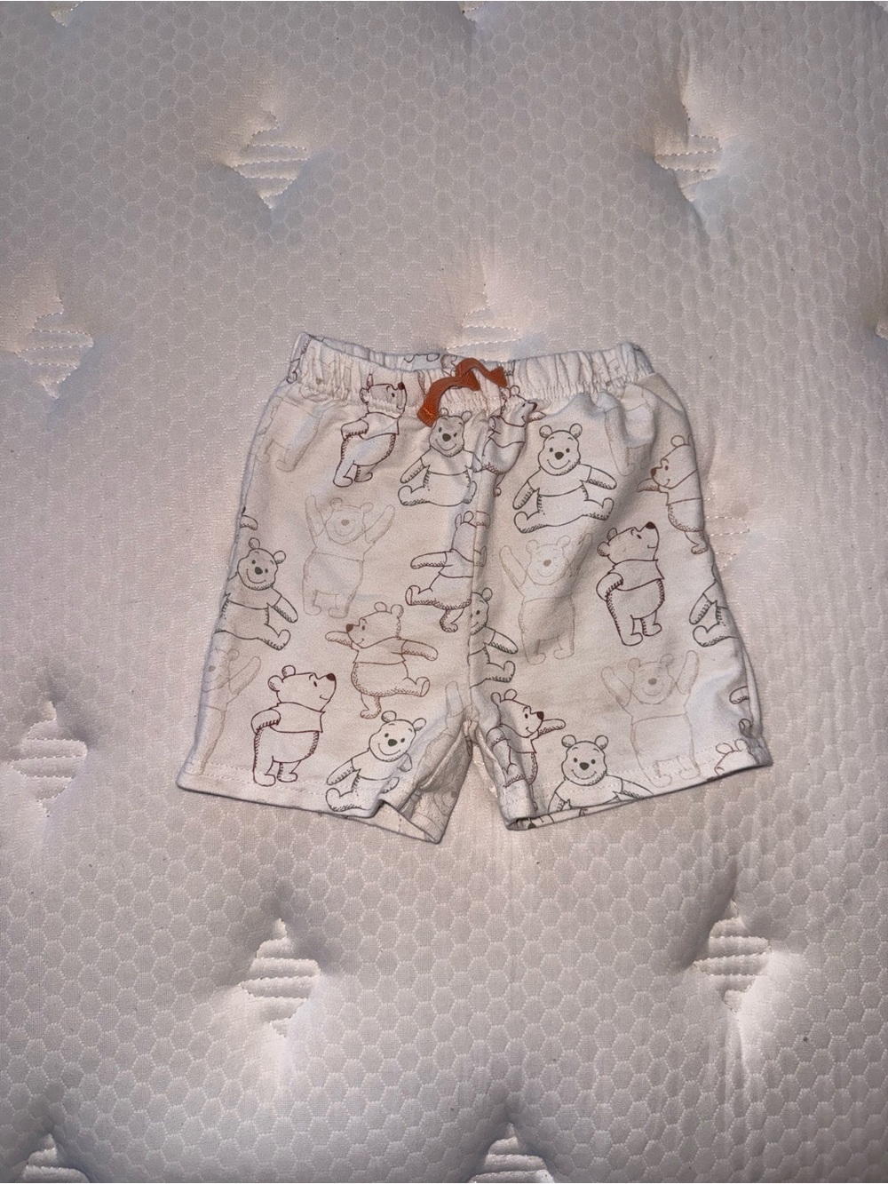 96. Winnie the Pooh White Kids' Bear Print Cotton Shorts